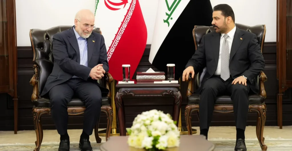 الزيدي-وقاليباف-يبحثان-في-بغداد-توسيع-التعاون-بين-العراق-وإيران