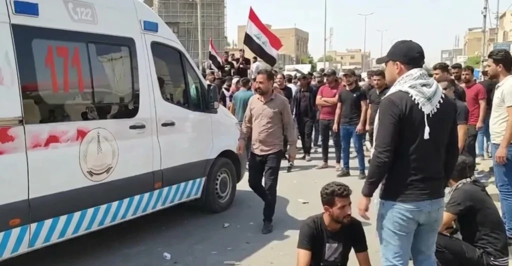 احتجاجات-البصرة.-إغماءات-بين-المتظاهرين-بسبب-الحر-(فيديو)