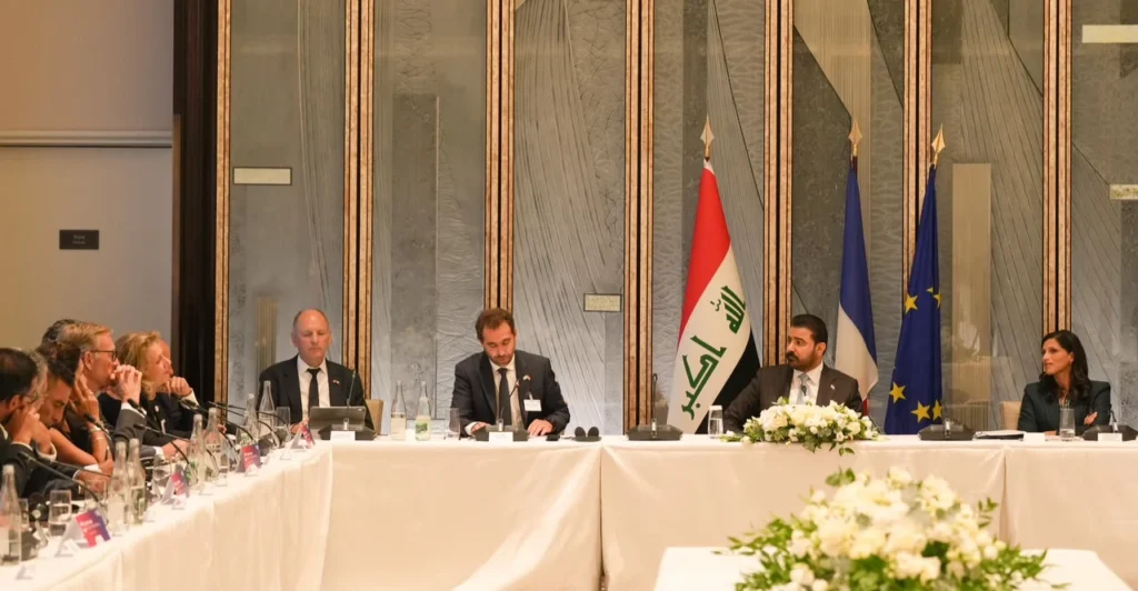 الزيدي-وماكرون-يتفقان-على-عقد-مؤتمر-“بغداد-–-باريس”-في-العراق