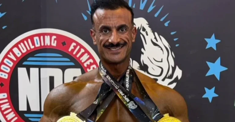 أنباري-يحصد-ذهبية-وبرونزيتين-في-بطولة-nbc-العالمية-لكمال-الأجسام-بالبصرة