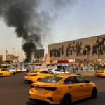 بغداد.-النيران-تلتهم-عربات-للباعة-المتجولين-في-الباب-الشرقي