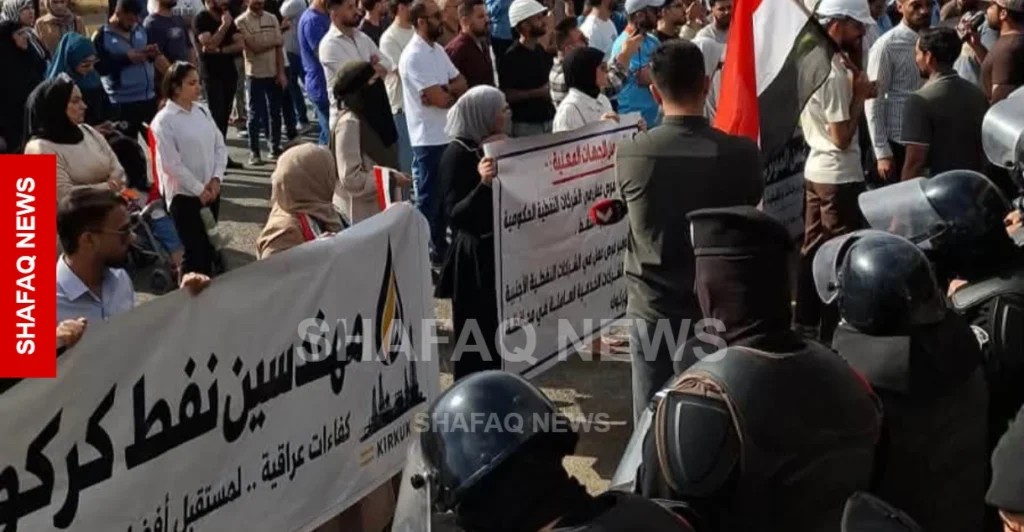 خريجو-التخصصات-النفطية-يحتجون-أمام-شركة-نفط-الشمال-في-كركوك